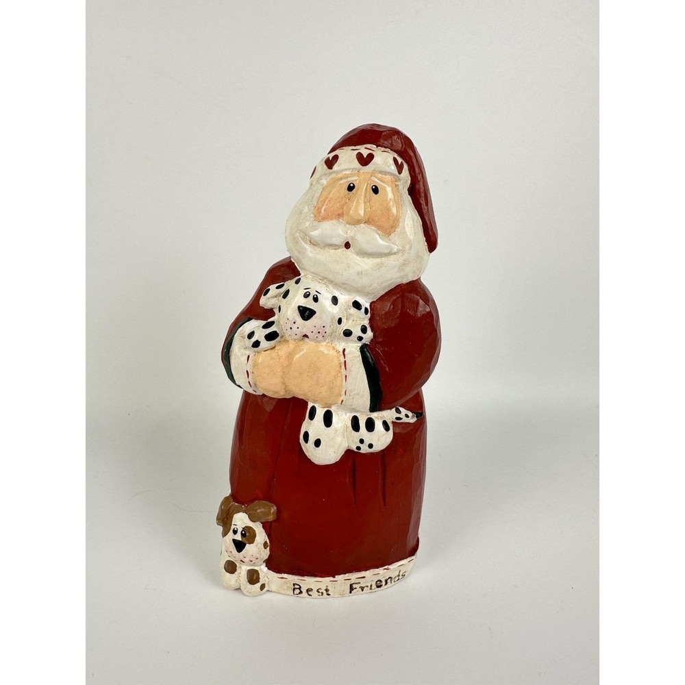 Eddie Walker Best Friends Santa Dalmatian Figurine Signed Midwest Cannon Falls